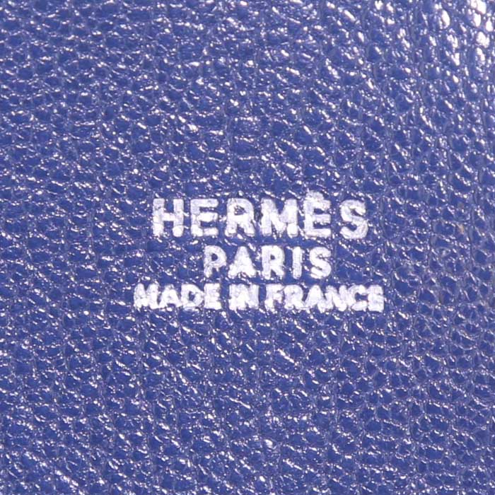 Sac bandoulière Hermès en chevre bleue - Detail D3