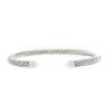 Bracelet jonc ouvert David Yurman Cable Classique en argent,  diamants et perles - 00pp thumbnail