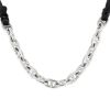 Hermes Chaine d'Ancre necklace in silver and leather - 00pp thumbnail