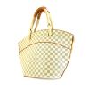 Shopping bag Louis Vuitton Pampelonne modello grande in tela a scacchi e pelle naturale - 00pp thumbnail