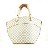 Shopping bag Louis Vuitton Pampelonne modello grande in tela a scacchi e pelle naturale - 360 thumbnail