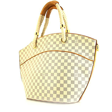 Louis Vuitton Hampstead shopping bag in azur damier canvas and natural  leather