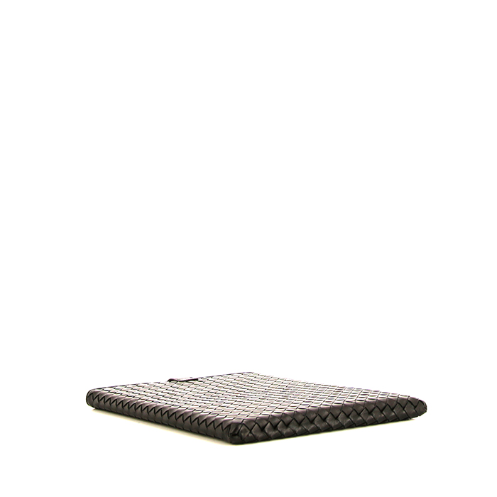 Pochette Bottega Veneta in pelle intrecciata nera - Detail D4