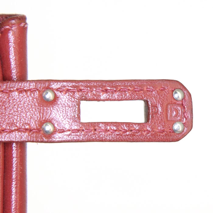 Sac à dos Hermès Kelly Ado en cuir rouge-brique - Detail D4