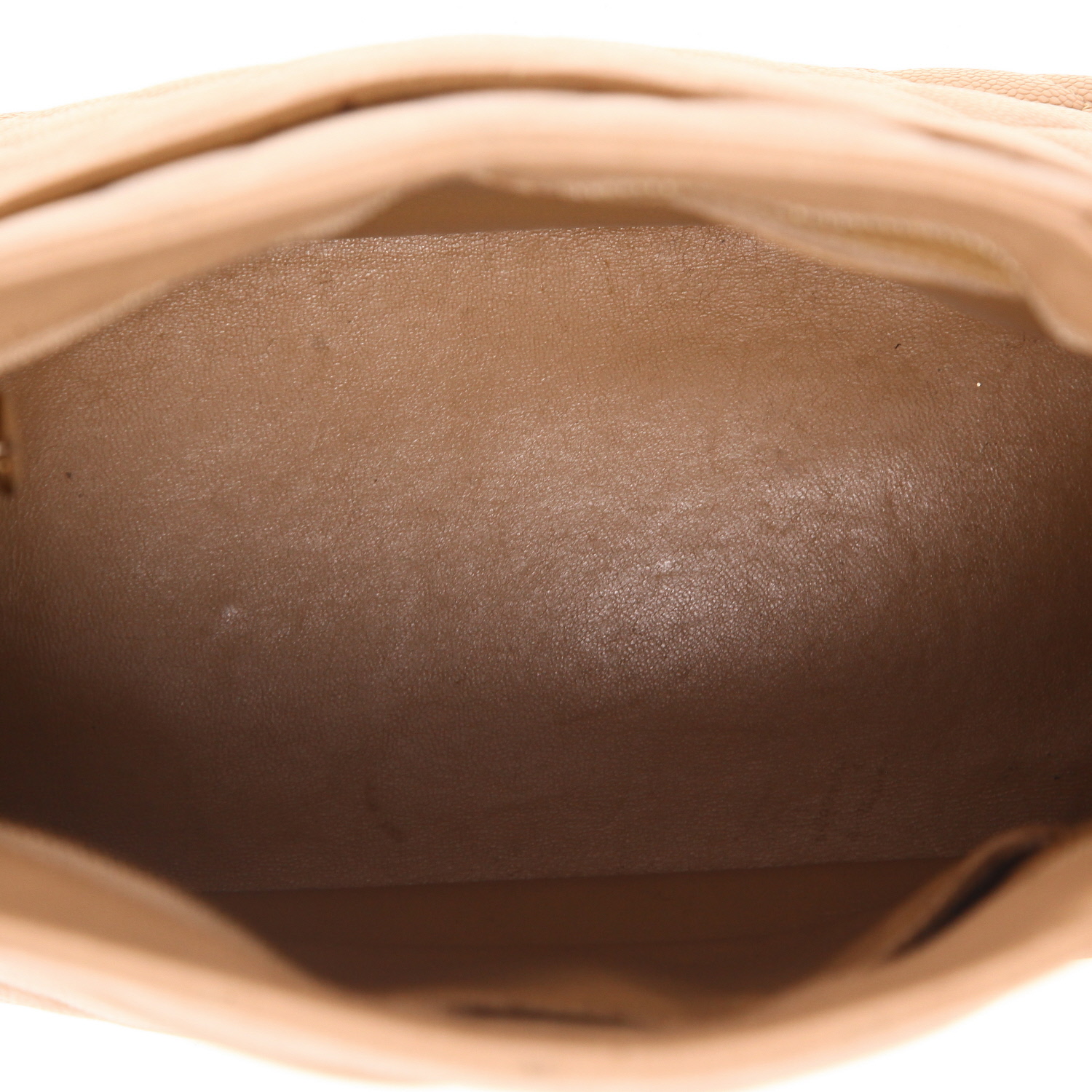 Bolso de mano Chanel  Medaillon en cuero granulado acolchado beige - Detail D3