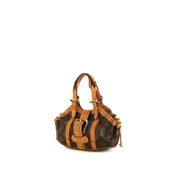 Louis Vuitton Handbag in Brown Monogram Canvas and Natural Leather