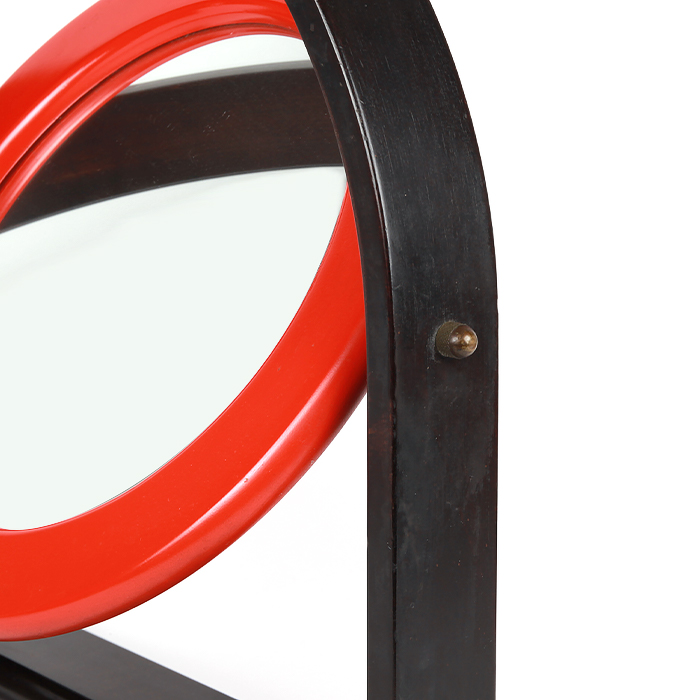 Ettore Sottsass, "Sandretta" table mirror mod. SP63, in walnut and lacquered wood, Poltronova edition, from the 1960's - Detail D3