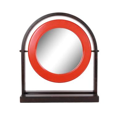 Ettore Sottsass, Miroir de table mod. SP63 dit "Sandretta", en noyer et bois laqué, édition Poltronova, des années 1960
