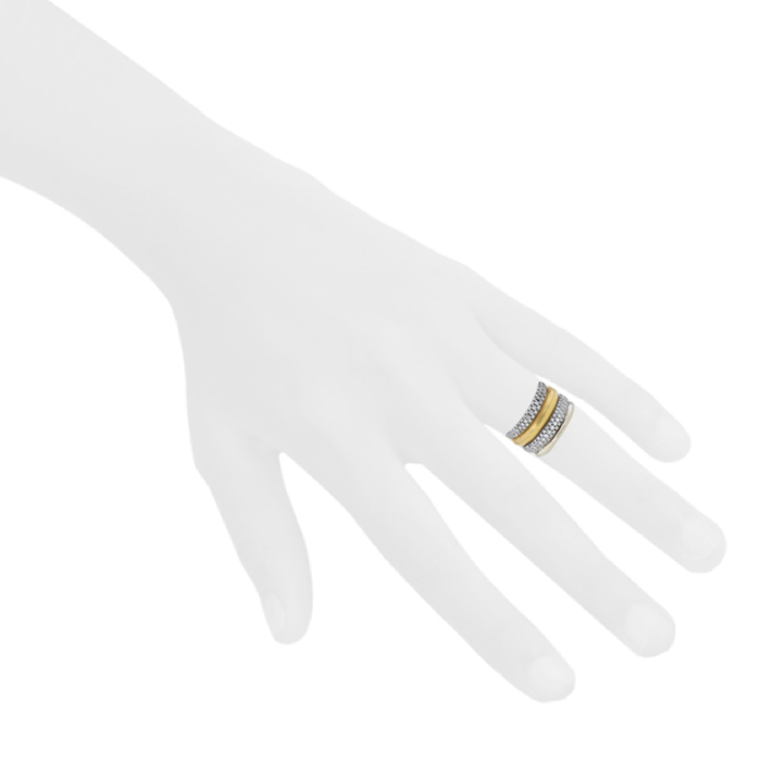 Bague Pomellato Tubolare en or jaune,  or blanc et diamants - Detail D1