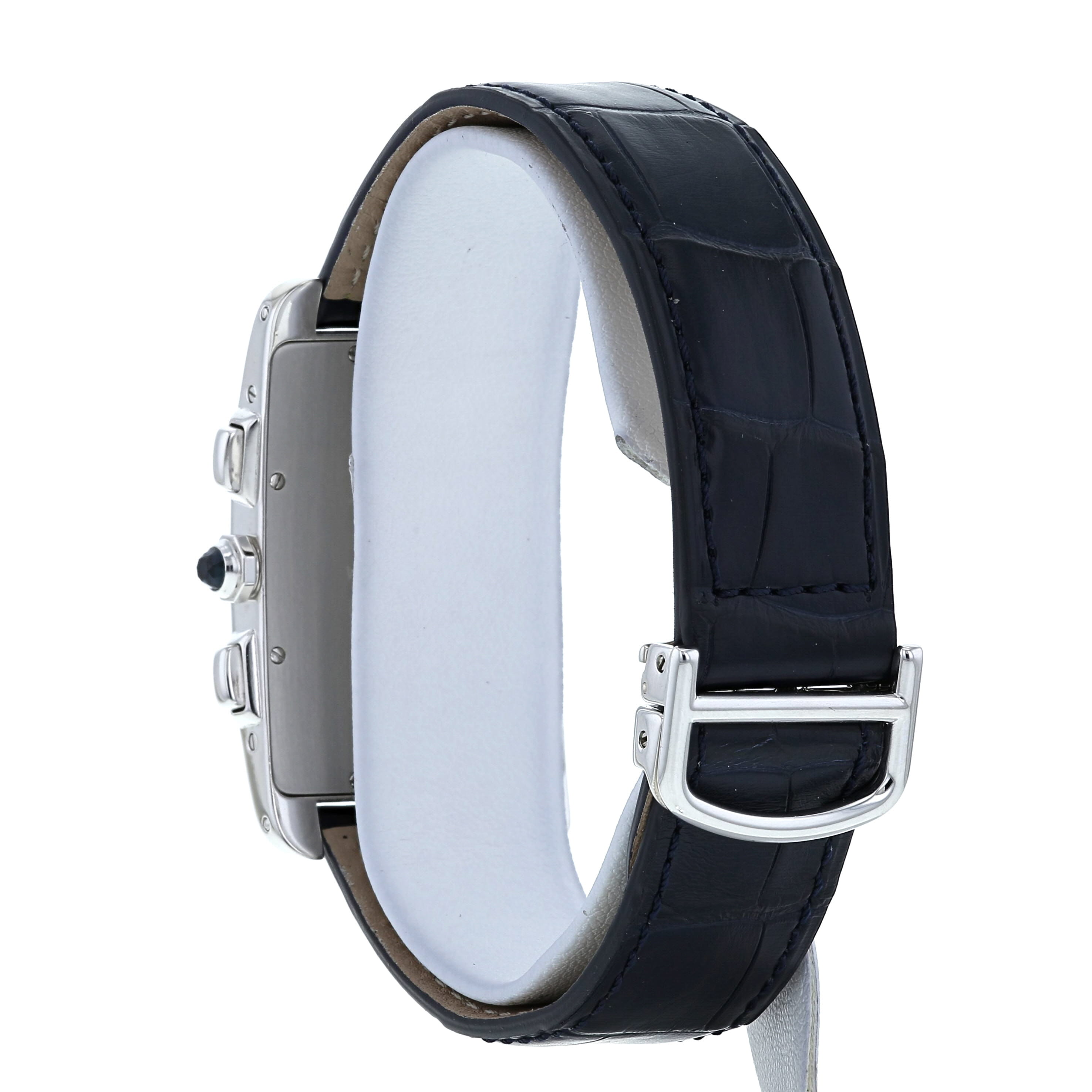 Cartier Tank Américaine watch in white gold Ref:  2312 Circa  2000 - Detail D2