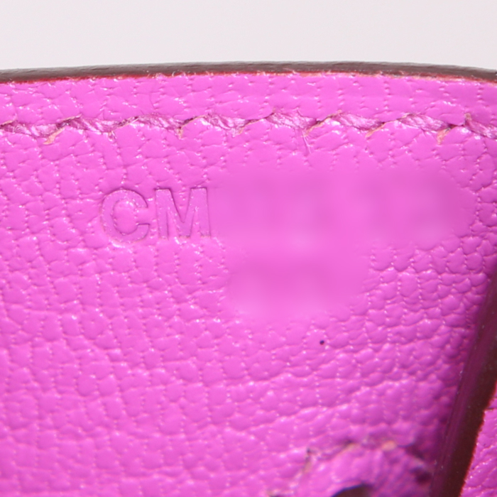 Hermes Birkin 30 cm handbag in pink Magnolia Evergrain leather - Detail D4