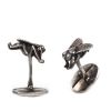François-Xavier & Claude Lalanne, a pair of "Mouches" cufflinks, in silver, Artcurial edition, monogrammed and stamped, from the 1990's - 00pp thumbnail