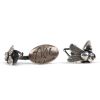 François-Xavier & Claude Lalanne, a pair of "Mouches" cufflinks, in silver, Artcurial edition, monogrammed and stamped, from the 1990's - Detail D1 thumbnail