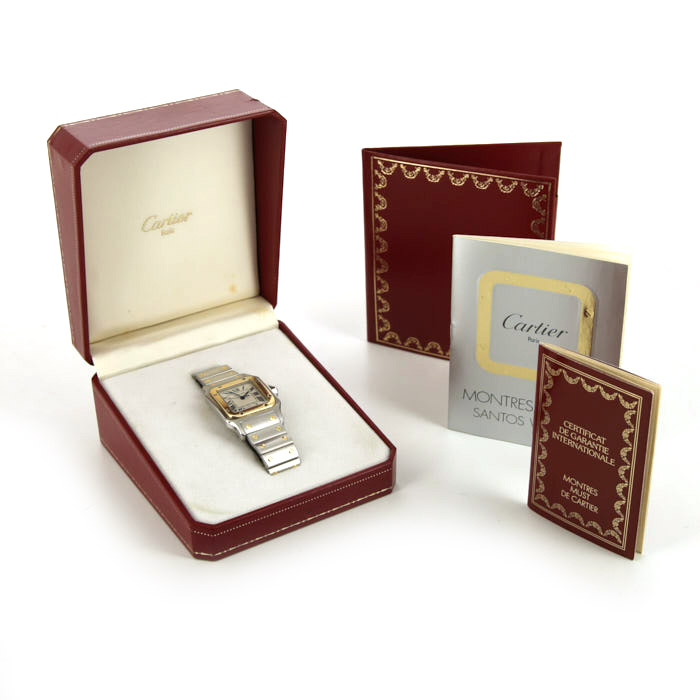 Reloj Cartier Santos de oro y acero Ref :  187901 Circa  1990