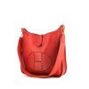 Hermes Evelyne shoulder bag in red Courchevel leather - 00pp thumbnail