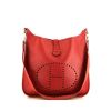 Hermes Evelyne shoulder bag in red Courchevel leather - 360 thumbnail
