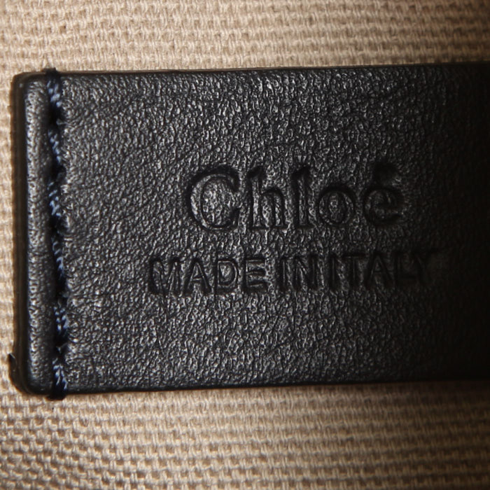 Borsa a tracolla Chloé Roy mini in pitone giallo e nero e pelle nera - Detail D4