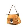 Fendi Mamma Baguette handbag in gold foal and brown leather - 00pp thumbnail