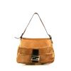 Fendi Mamma Baguette handbag in gold foal and brown leather - 360 thumbnail