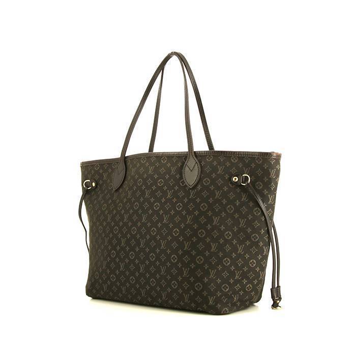 Shopping bag Louis Vuitton  Neverfull modello medio  in tessuto a monogramma Idylle marrone e pelle marrone