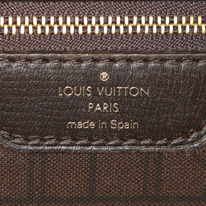 Louis Vuitton  Neverfull medium model  shopping bag  in brown monogram canvas Idylle  and brown leather - Detail D3