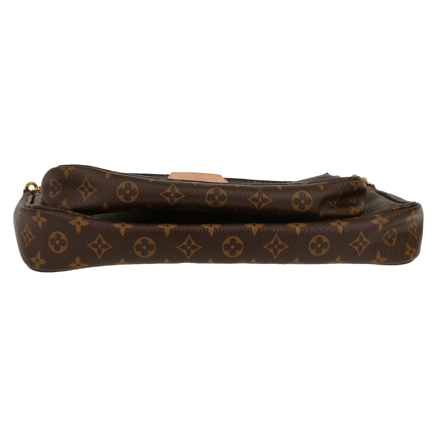 Borsa/pochette Louis Vuitton  Multi-Pochette Accessoires in tela monogram marrone e pelle naturale - Detail D1