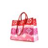 Shopping bag Louis Vuitton Onthego modello grande in tela monogram bicolore rossa e rosa - 00pp thumbnail