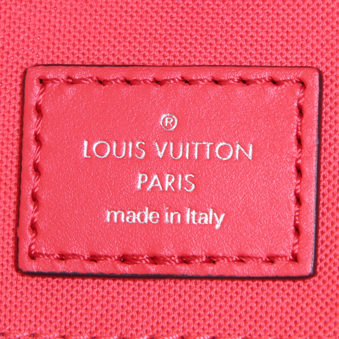 Sac cabas Louis Vuitton Onthego grand modèle en toile monogram deux tons rouge et rose - Detail D4