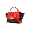 Celine Trapeze medium model handbag in red and burgundy python and burgundy leather - 00pp thumbnail