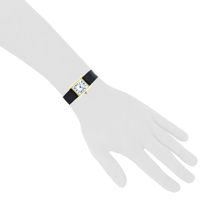 Montre Cartier Tank Louis Cartier en or jaune Ref : 6600 Vers 1985 - Detail D1