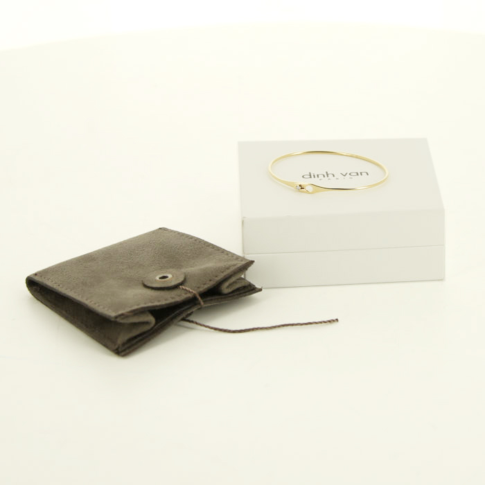 Bracciale apribile Dinh Van Serrure modello piccolo in oro giallo e diamante - Detail D2