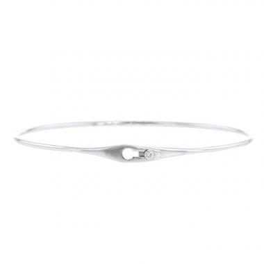 Bracciale apribile Dinh Van Serrure modello piccolo,  oro bianco e diamante