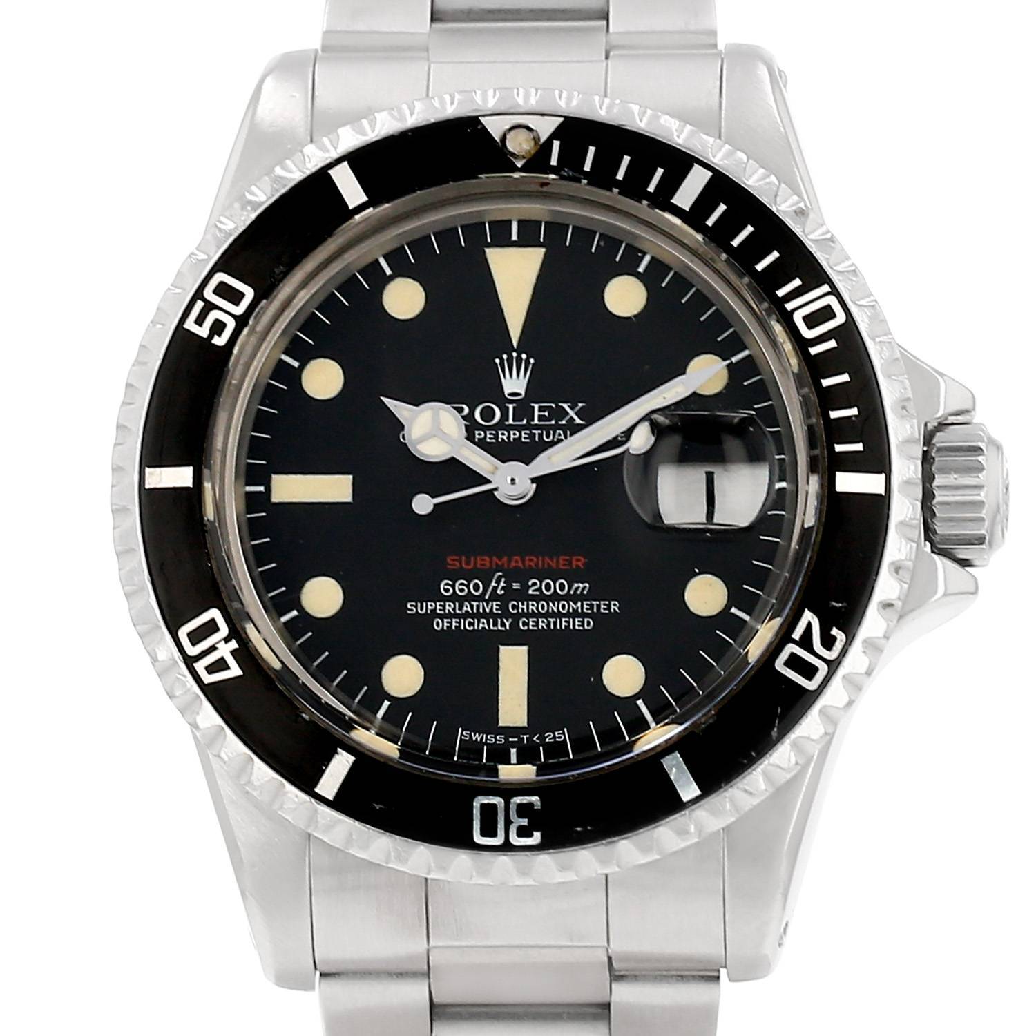 Montre Rolex Submariner Date en acier Ref: Rolex - 1680 Vers 1972 Montre Rolex Submariner Date en acier Ref: Rolex - 1680 Vers 1972