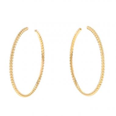 Paire de créoles Van Cleef 
Arpels Perlée grand modèle en or rose