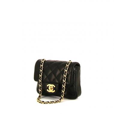 Chanel Timeless Mini shoulder bag in black quilted leather