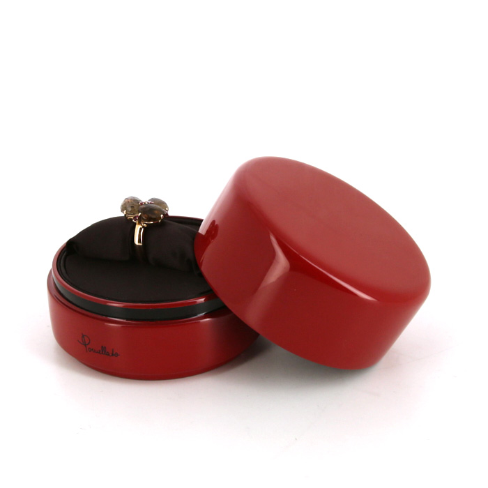 Pomellato Bahia large model ring in pink gold,  smoked quartz and ruby - Detail D2