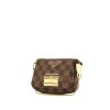 Louis Vuitton Editions Limitées pouch in damier canvas and beige leather - 00pp thumbnail