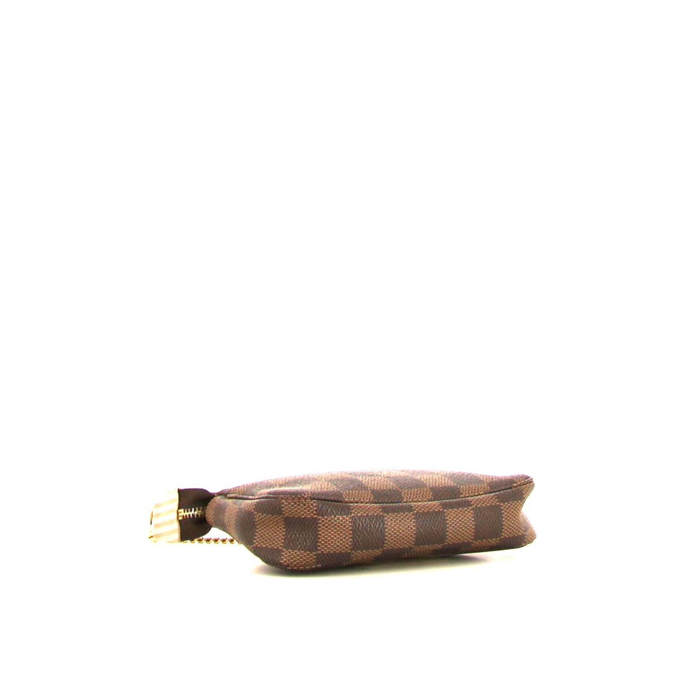 Louis Vuitton Editions Limitées pouch in damier canvas and beige leather - Detail D4