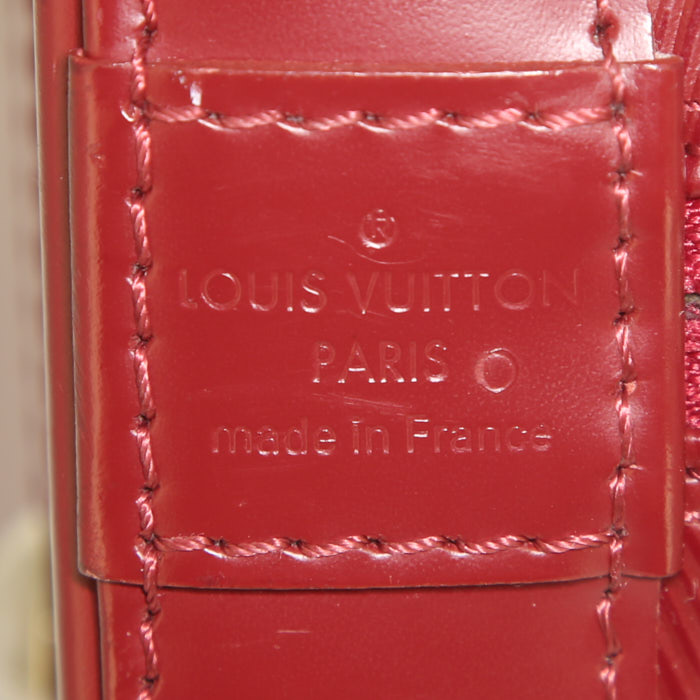 Louis Vuitton Alma handbag in red epi leather - Detail D3