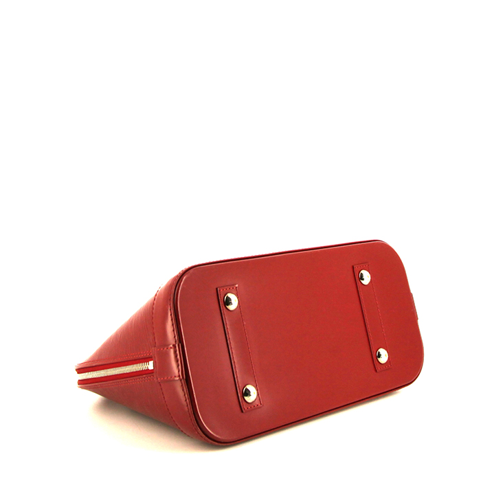 Borsa Louis Vuitton Alma in pelle Epi rossa - Detail D4