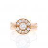 Modern ring in pink gold and diamonds - 360 thumbnail