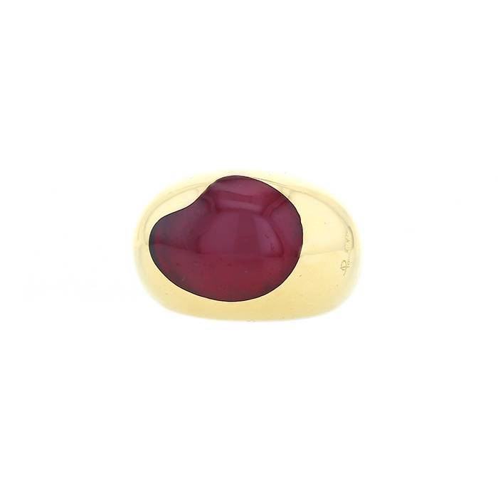 Pomellato boule ring in yellow gold and rubelite - 00pp