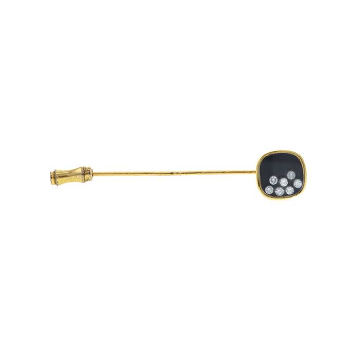 Chopard Happy Diamonds tie pin in yellow gold and diamonds - 00pp