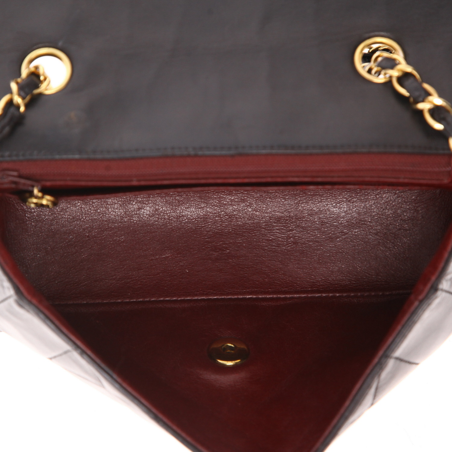 Bolso bandolera Chanel  Vintage Diana en cuero acolchado negro - Detail D3