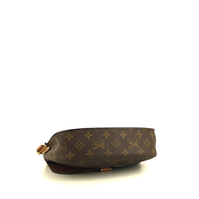 Louis Vuitton  Saint Cloud shoulder bag  in brown monogram canvas  and natural leather - Detail D4