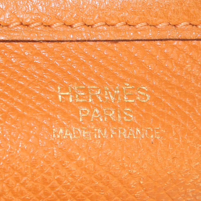 Bolso bandolera Hermes Evelyne modelo grande en cuero epsom naranja - Detail D3