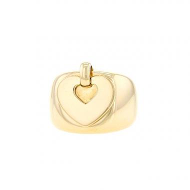 Anello con sigillo Poiray Coeur Secret in oro giallo