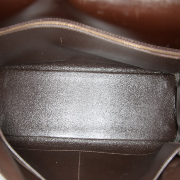 Hermes Kelly 32 cm handbag in brown box leather - Detail D3