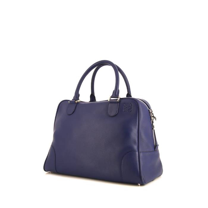 Amazona Large Handbag In Navy Blue Leather