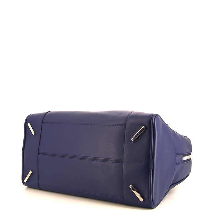 Loewe Amazona large handbag in navy blue leather - Detail D4